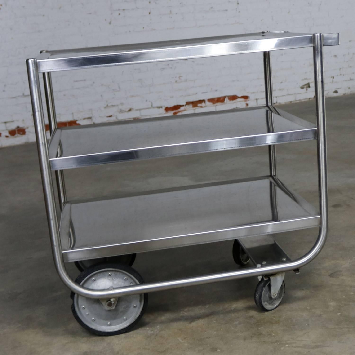 vintage metal rolling cart