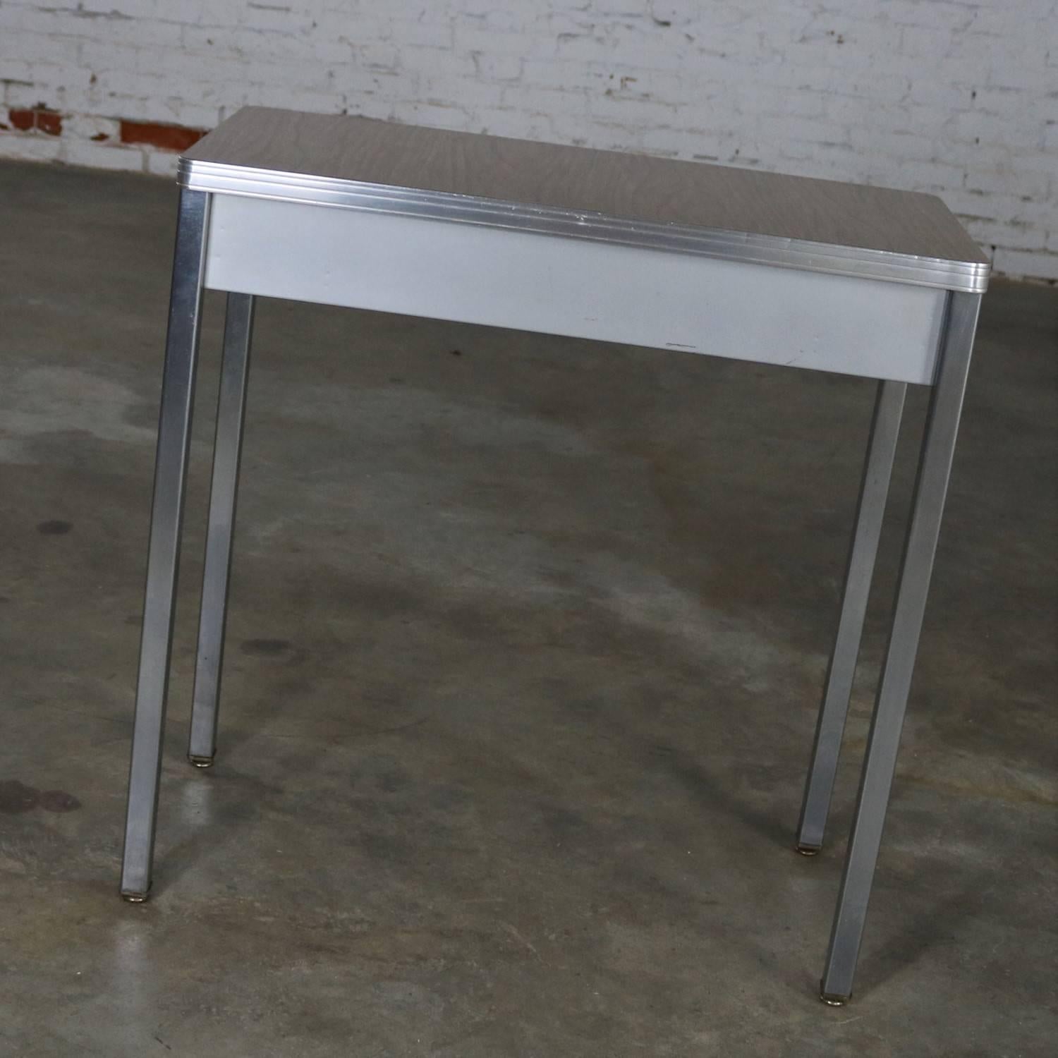 American Art Deco Machine Age Streamline Moderne Table Desk by Royal Metal Manufacturing