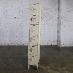 Single Stack Industrial Gym Locker Cubby Style Vintage Distressed Painted