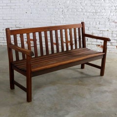 Vintage Windsor Natural Teak Outdoor Three-Seat Bench