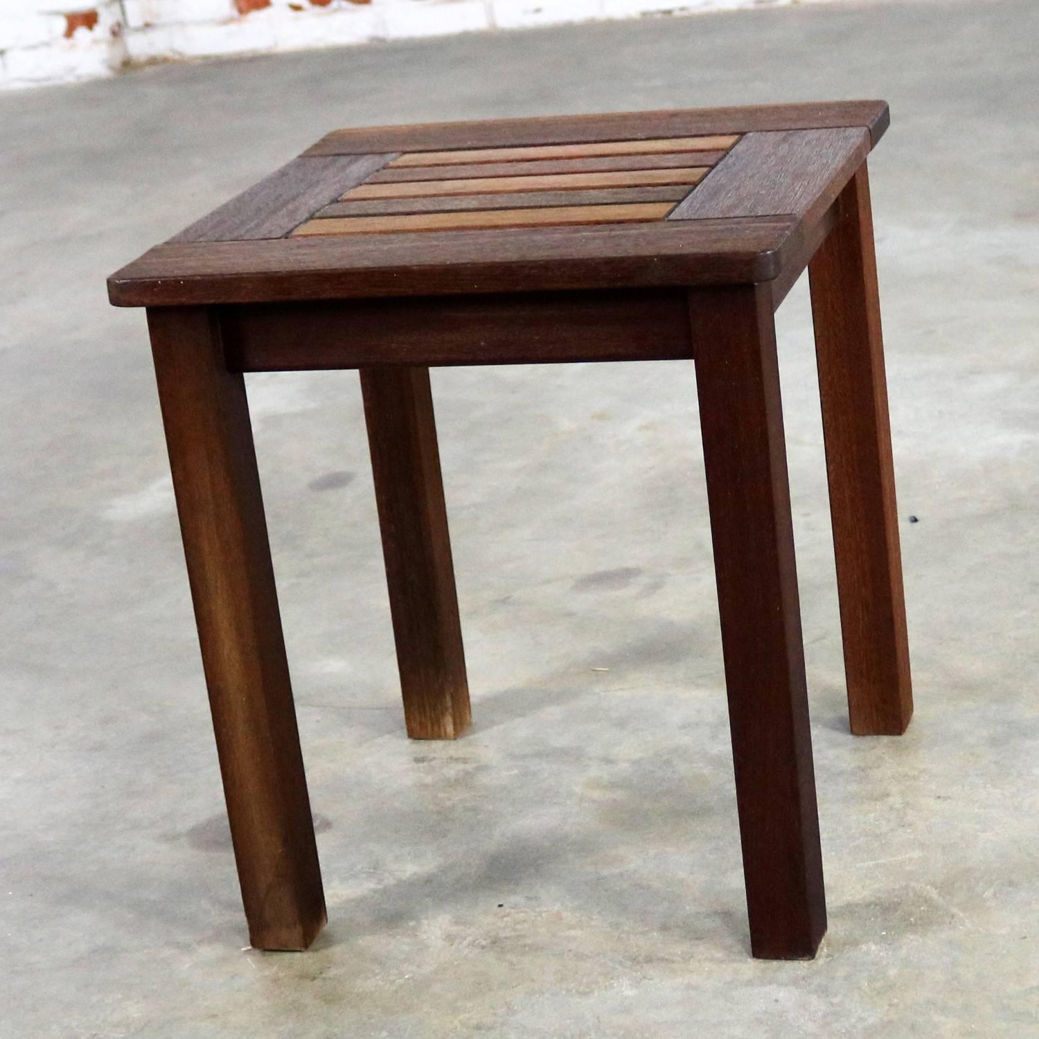 natural outdoor side table