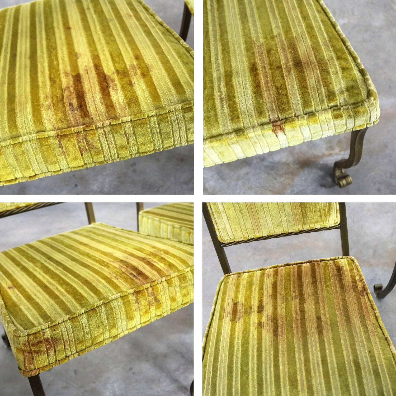 Quatre chaises de salle à manger en fer forgé Hollywood Regency par Swirl Craft of Sun Valley en vente 4
