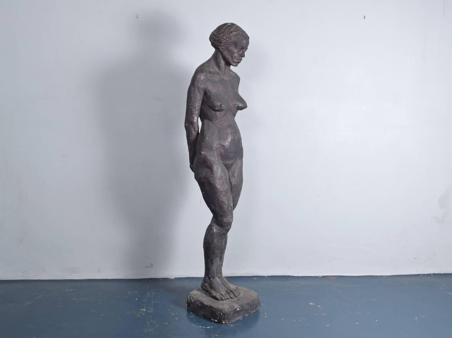 20th Century Lifesize Plaster Female Nude Sculpture 2