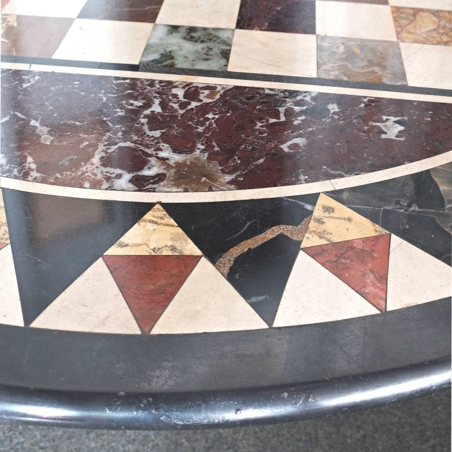19th Century Italian Pietra Dura Specimen Marble Chess Board Tabletop In Excellent Condition For Sale In London, GB
