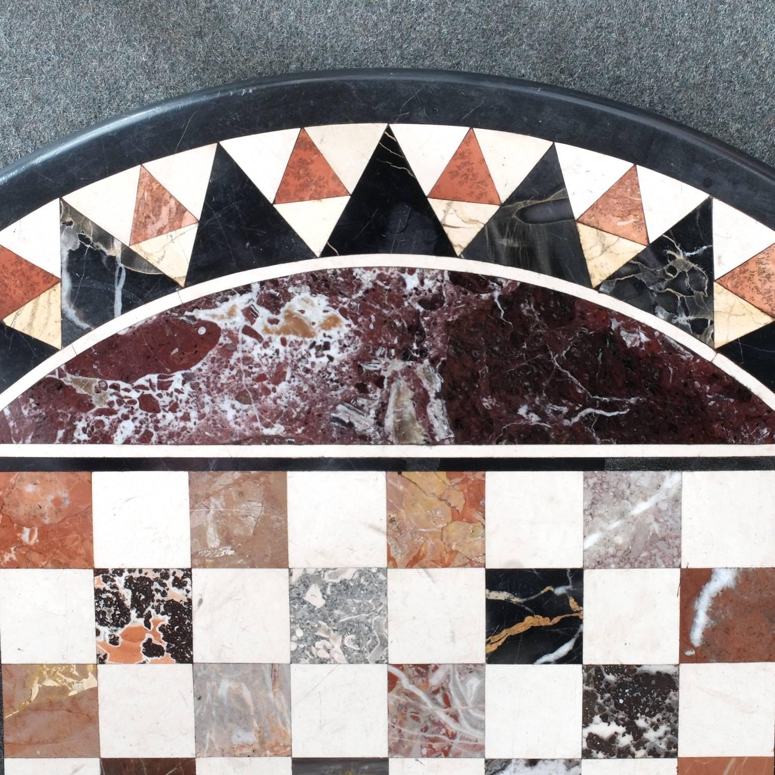 Inlay 19th Century Italian Pietra Dura Specimen Marble Chess Board Tabletop For Sale