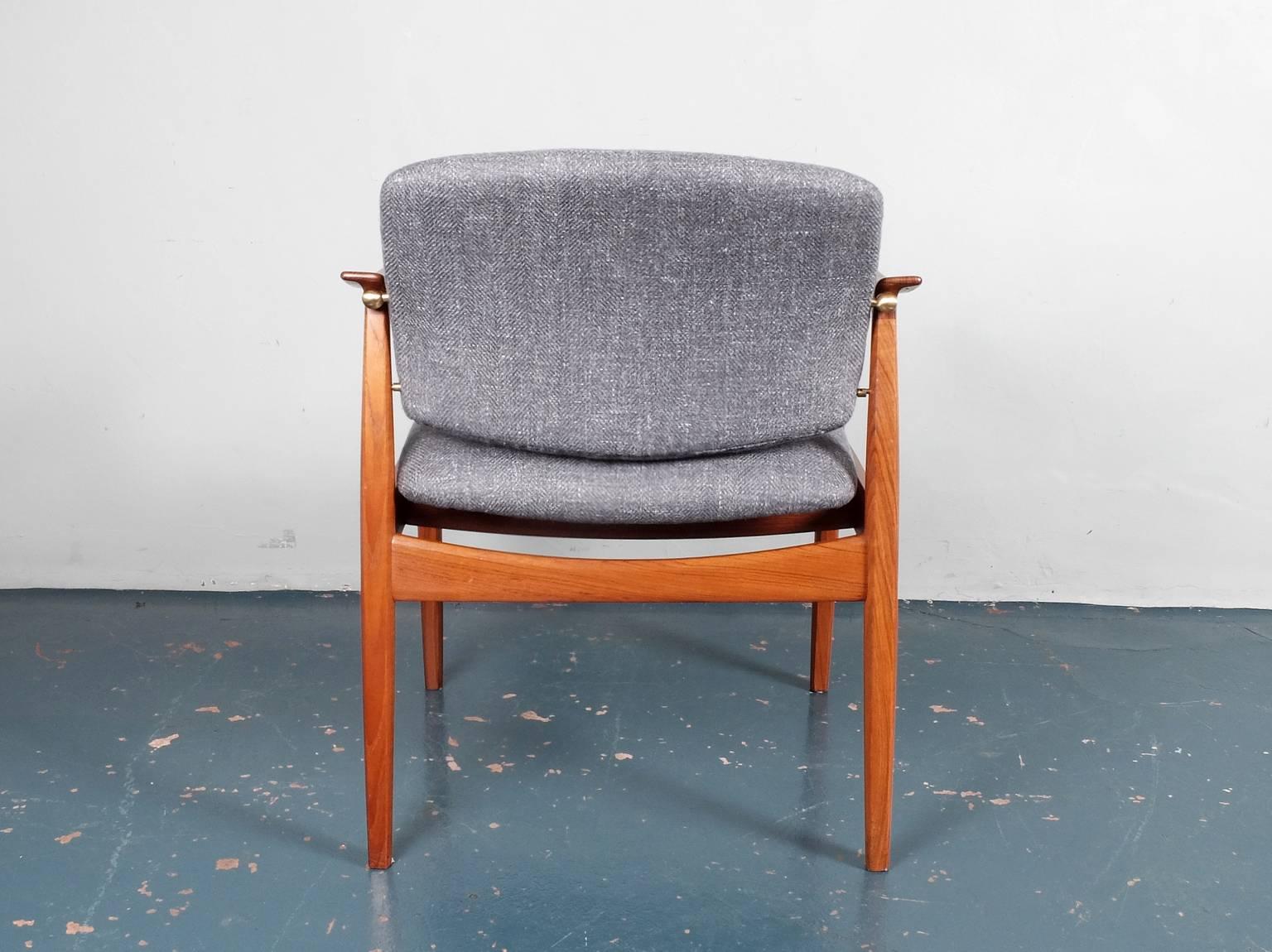 Tove and Edvard Kindt-Larsen Teak Armchair France and Son Danish 1950's In Excellent Condition For Sale In London, GB