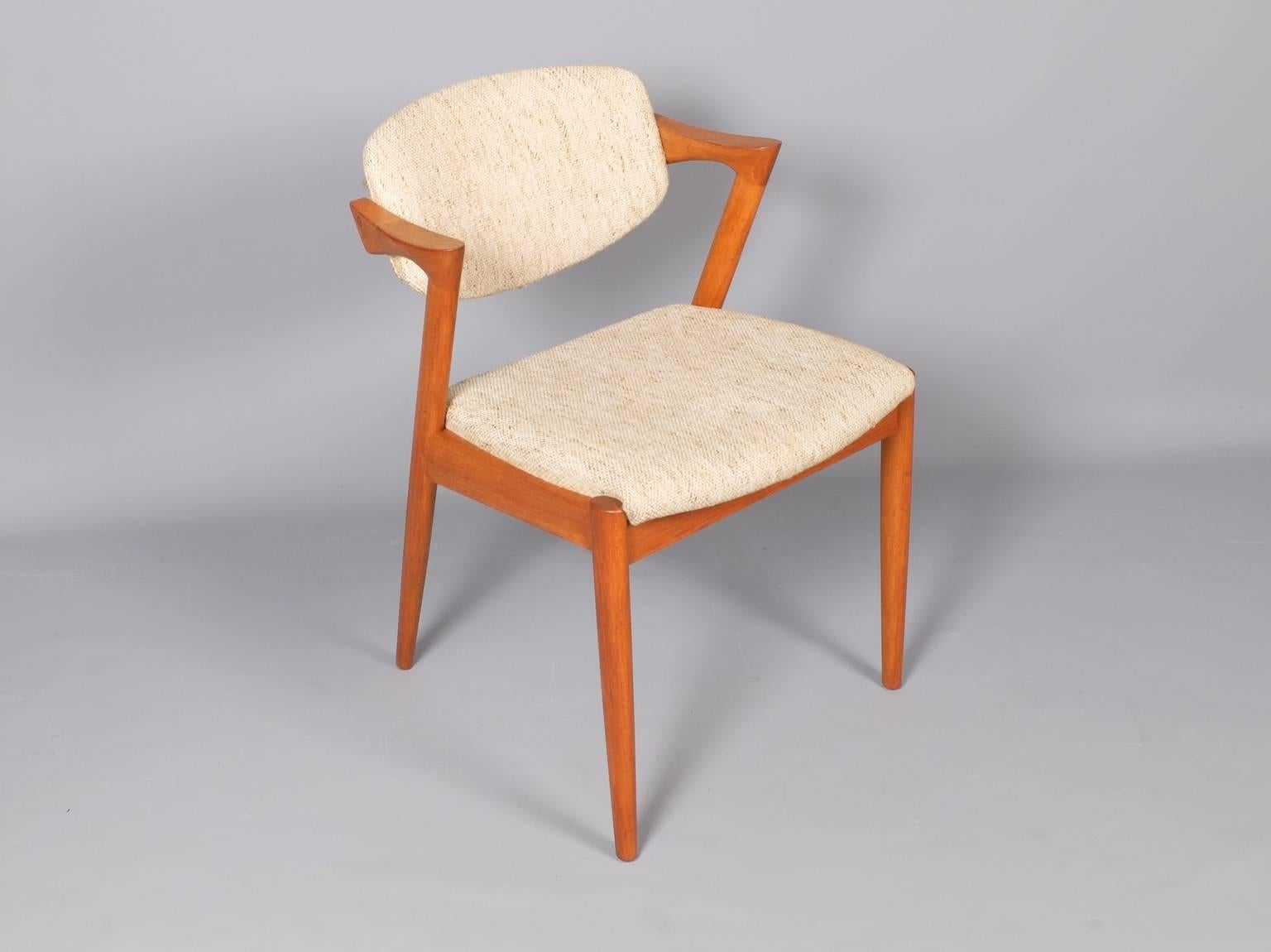 20th Century Set of Six Kai Kristiansen Model 42 Teak Dining Chairs