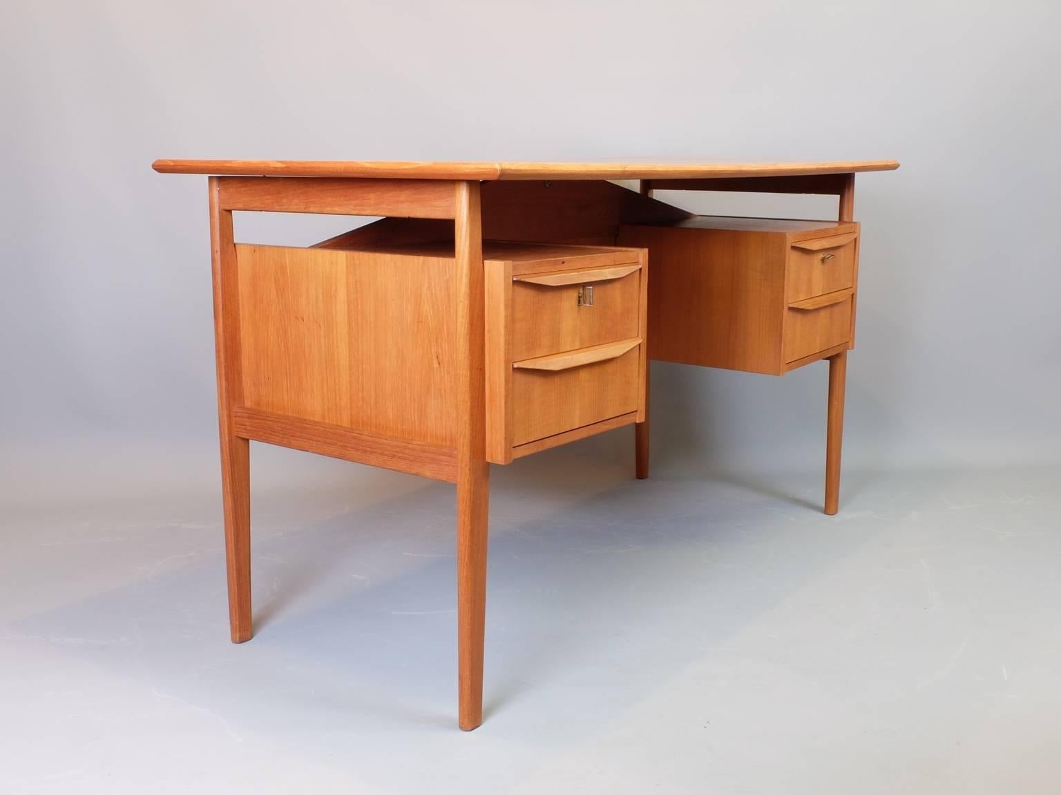 Mid-20th Century Gunnar Tibergaard teak desk, Danish, 1960s