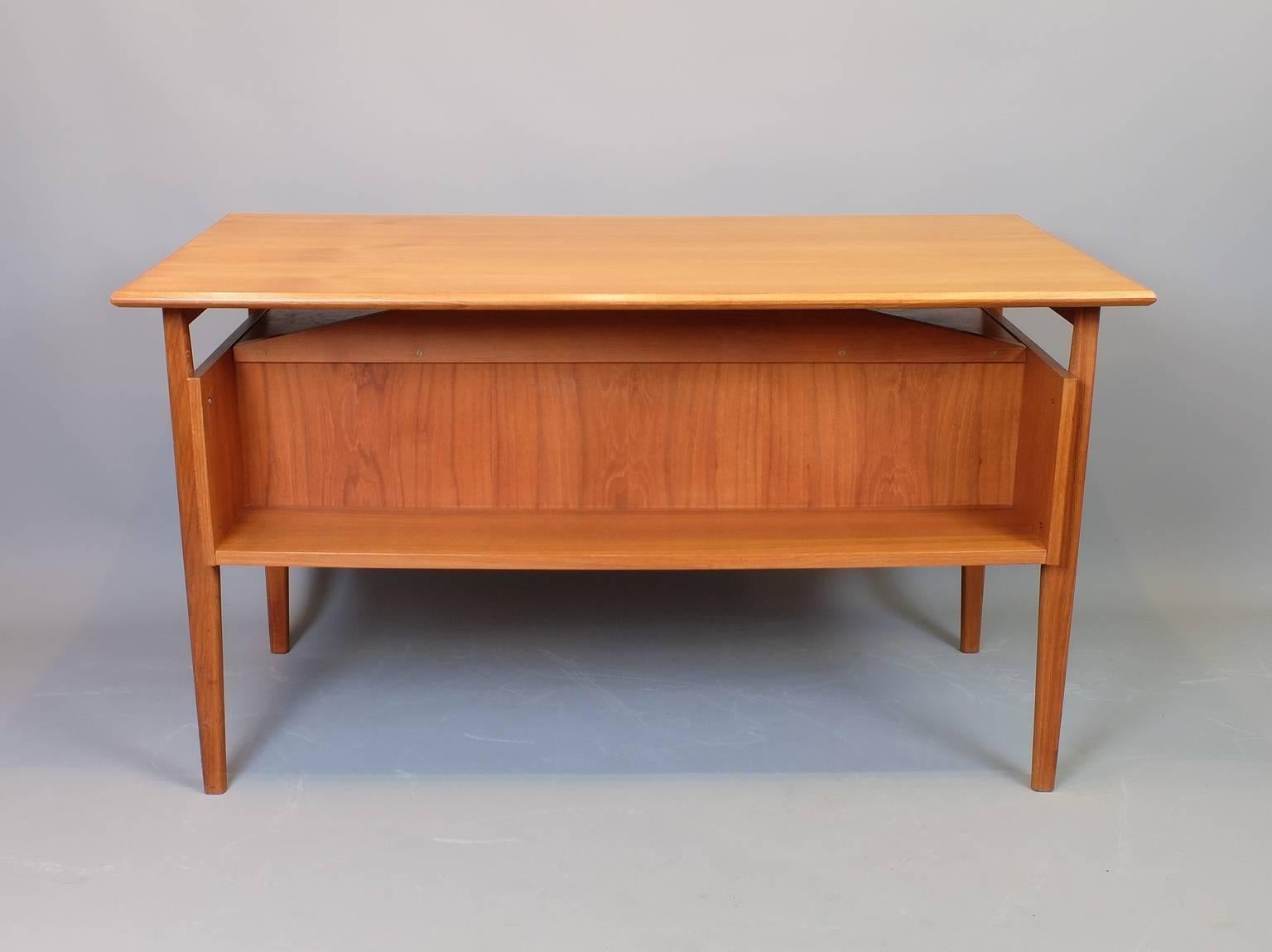 Scandinavian Modern Gunnar Tibergaard teak desk, Danish, 1960s