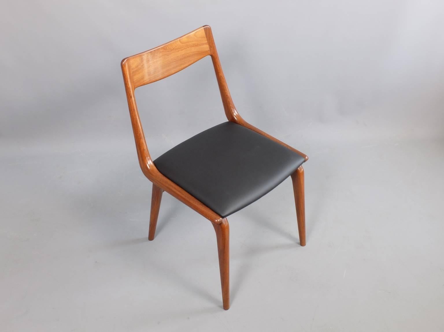 Mid-20th Century Set of Six Danish 1960s Erik Christensen Teak Boomerang Chairs