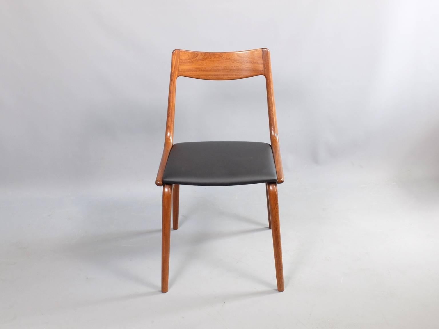 Set of Six Danish 1960s Erik Christensen Teak Boomerang Chairs 1