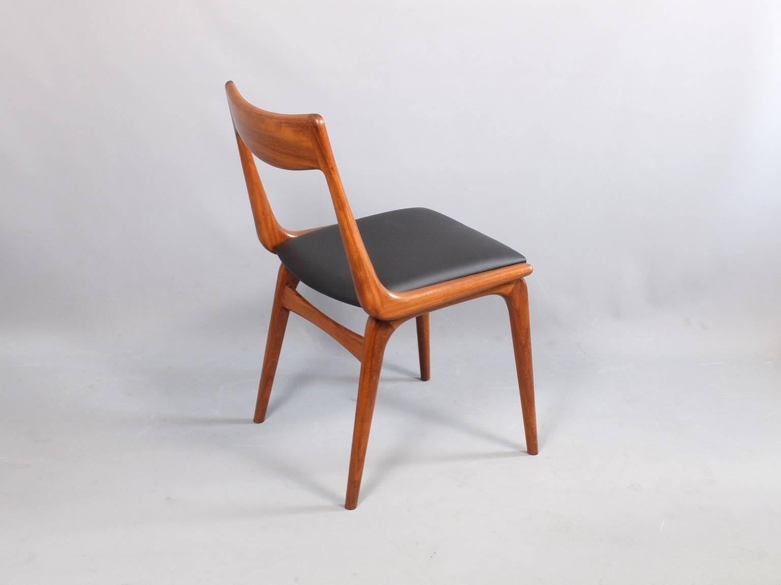 Set of Six Danish 1960s Erik Christensen Teak Boomerang Chairs In Good Condition In London, GB