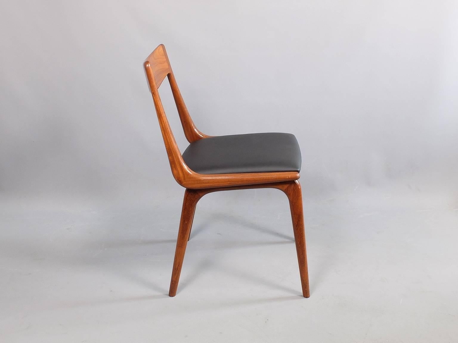 Scandinavian Modern Set of Six Danish 1960s Erik Christensen Teak Boomerang Chairs