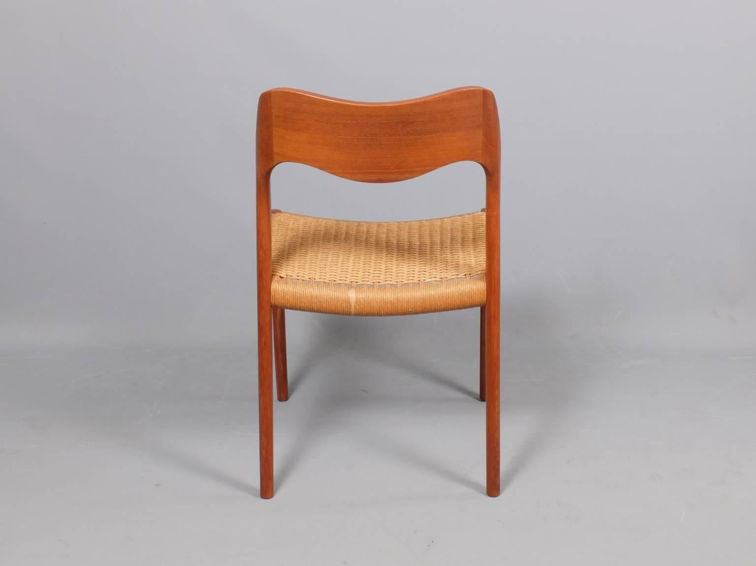 1960's Niels O. Moller Model 71 Teak Dining Chairs In Good Condition In London, GB