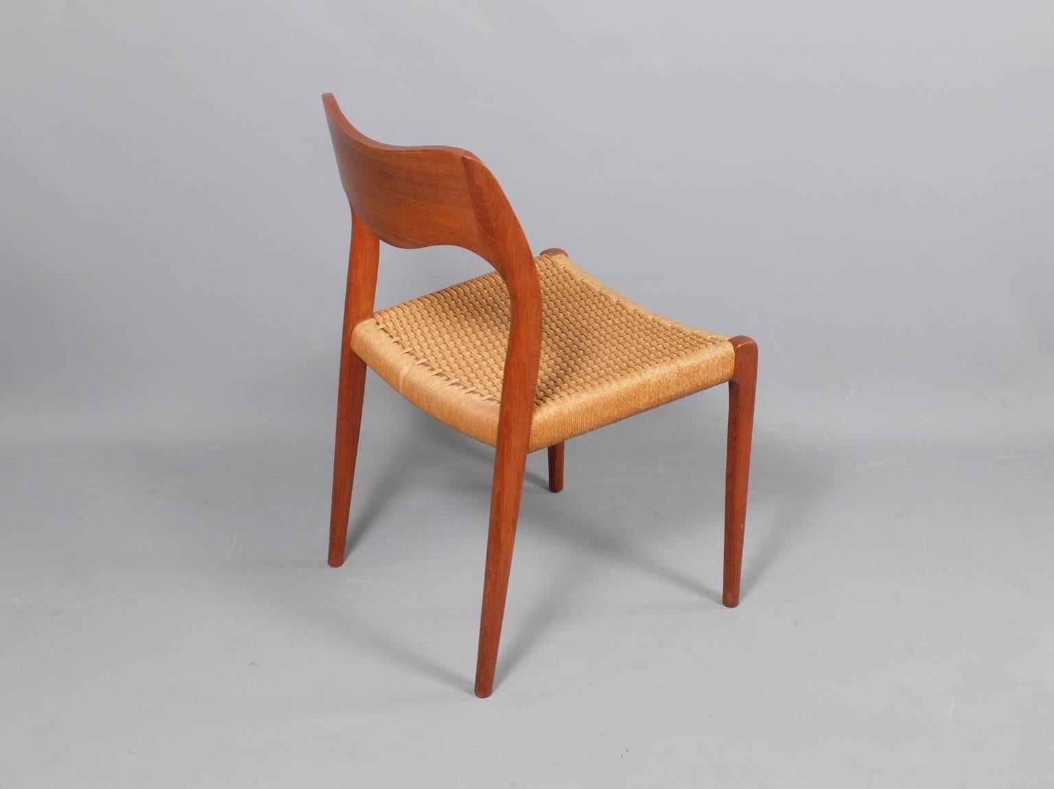 Danish 1960's Niels O. Moller Model 71 Teak Dining Chairs