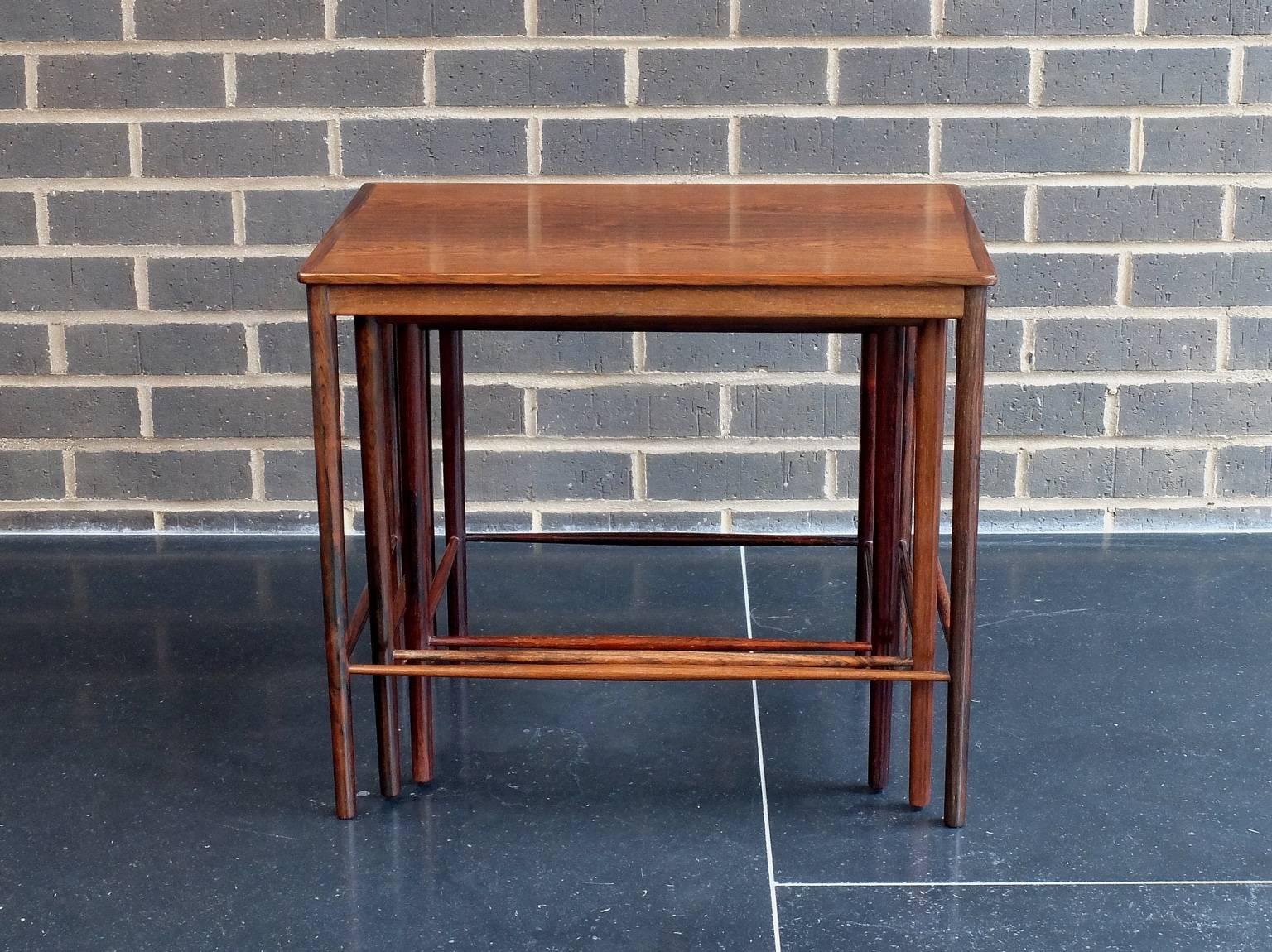 Danish 1960s Rosewood Nest of Tables by Kai Winding for Poul Jepessen 1