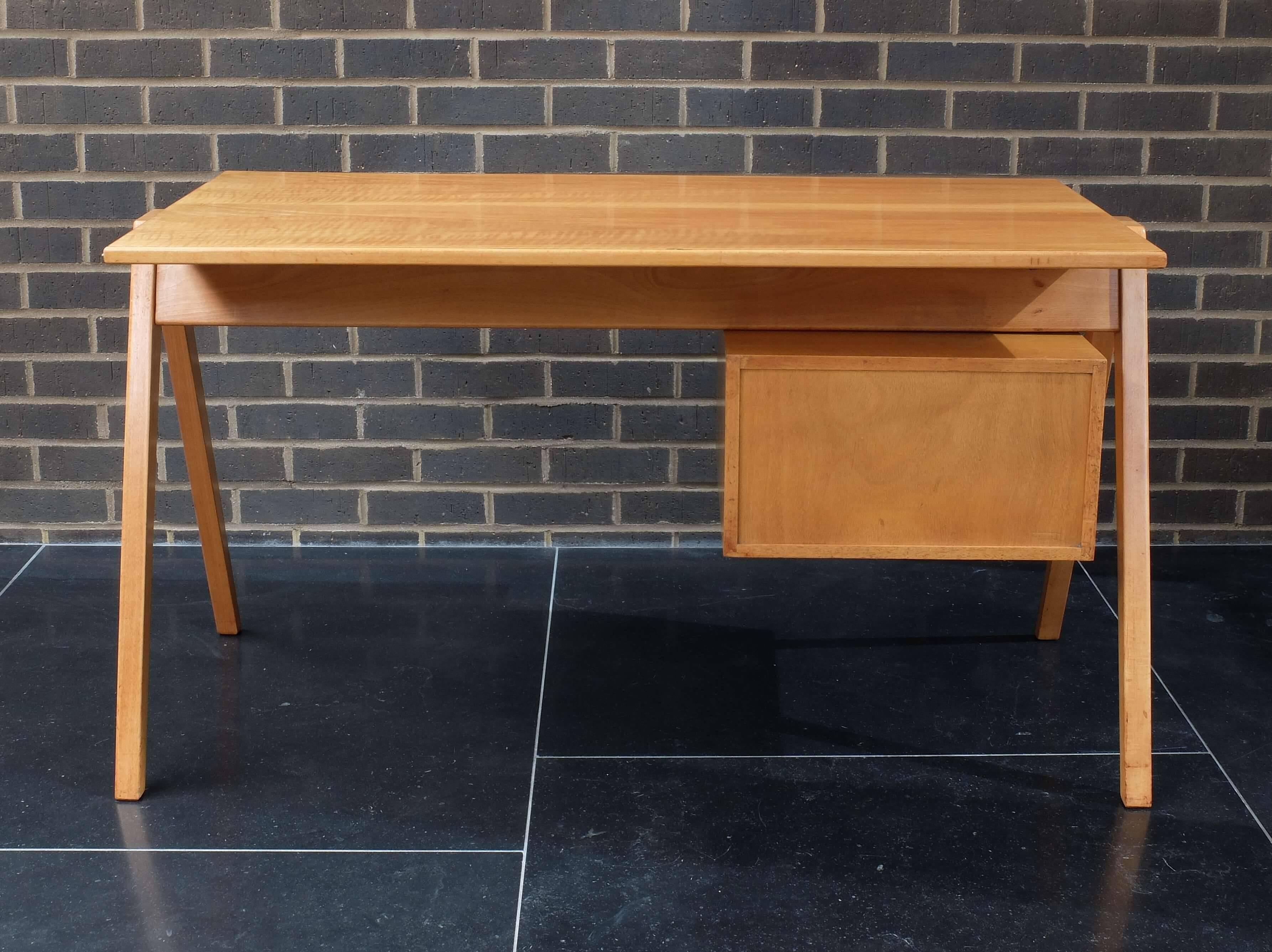 English Robin Day Desk 1950's by Hille of London and Matching Hillestak Chair  For Sale