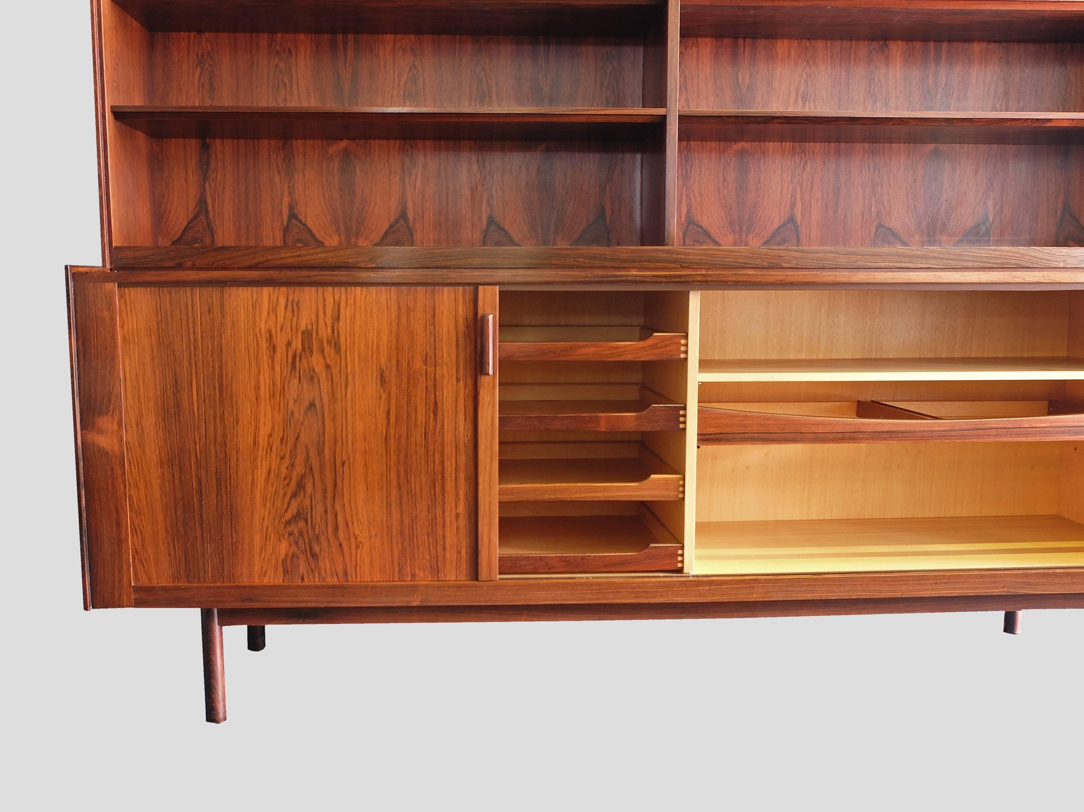 Mid-Century Modern Ib Kofod Larsen Rosewood Sideboard Credenza Bookcase Danish 1960s  For Sale