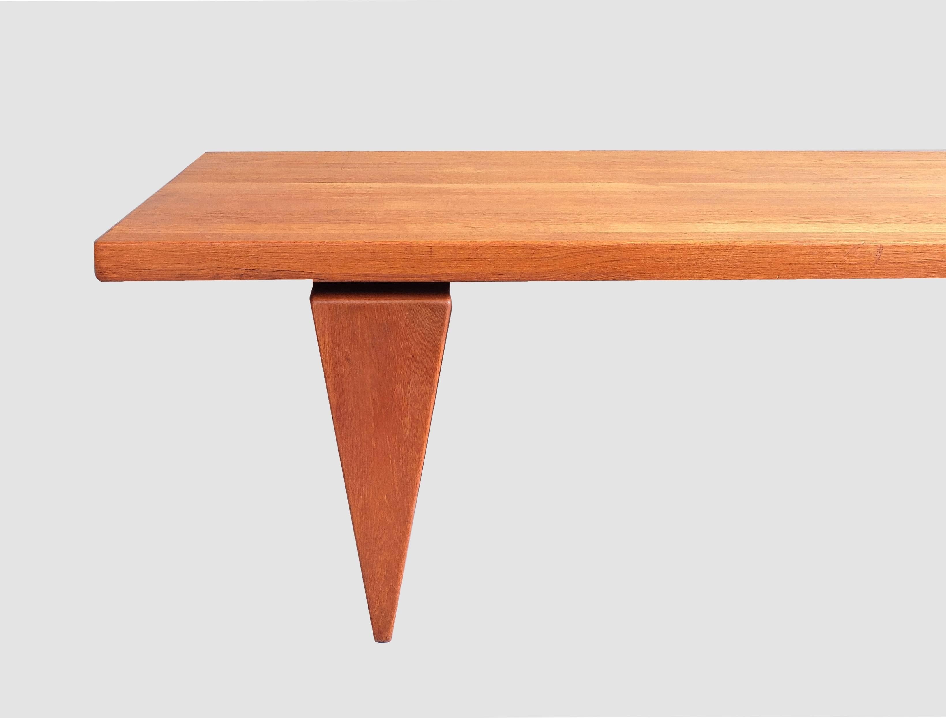 Mid-20th Century Illum Wikkelso Coffee Table Architectural Solid Teak 1960s Danish For Sale