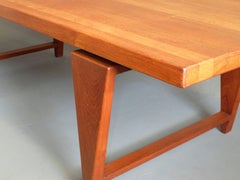 Illum Wikkelso Coffee Table Architectural Solid Teak 1960s Danish