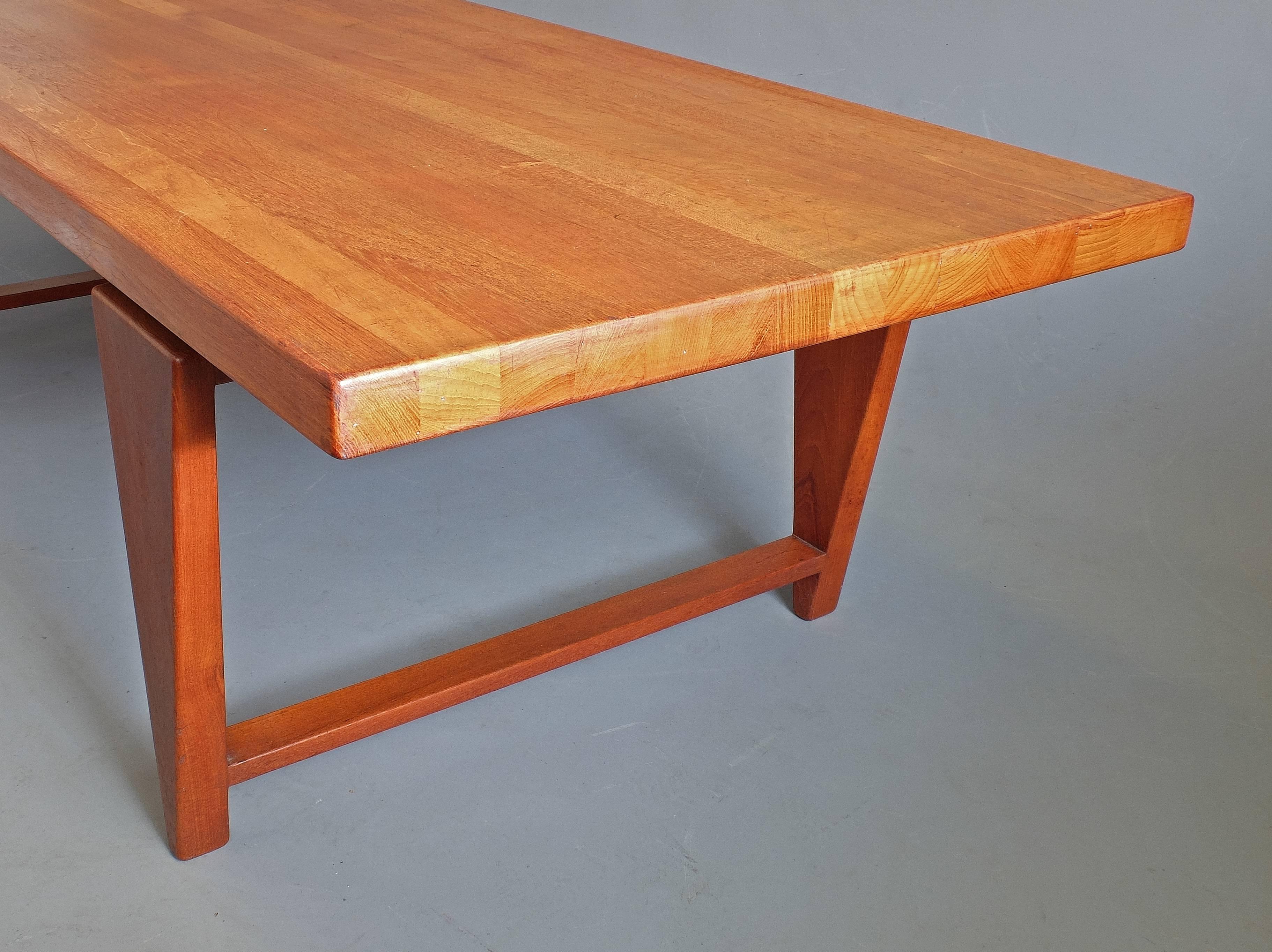 Illum Wikkelso Coffee Table Architectural Solid Teak 1960s Danish For Sale 2