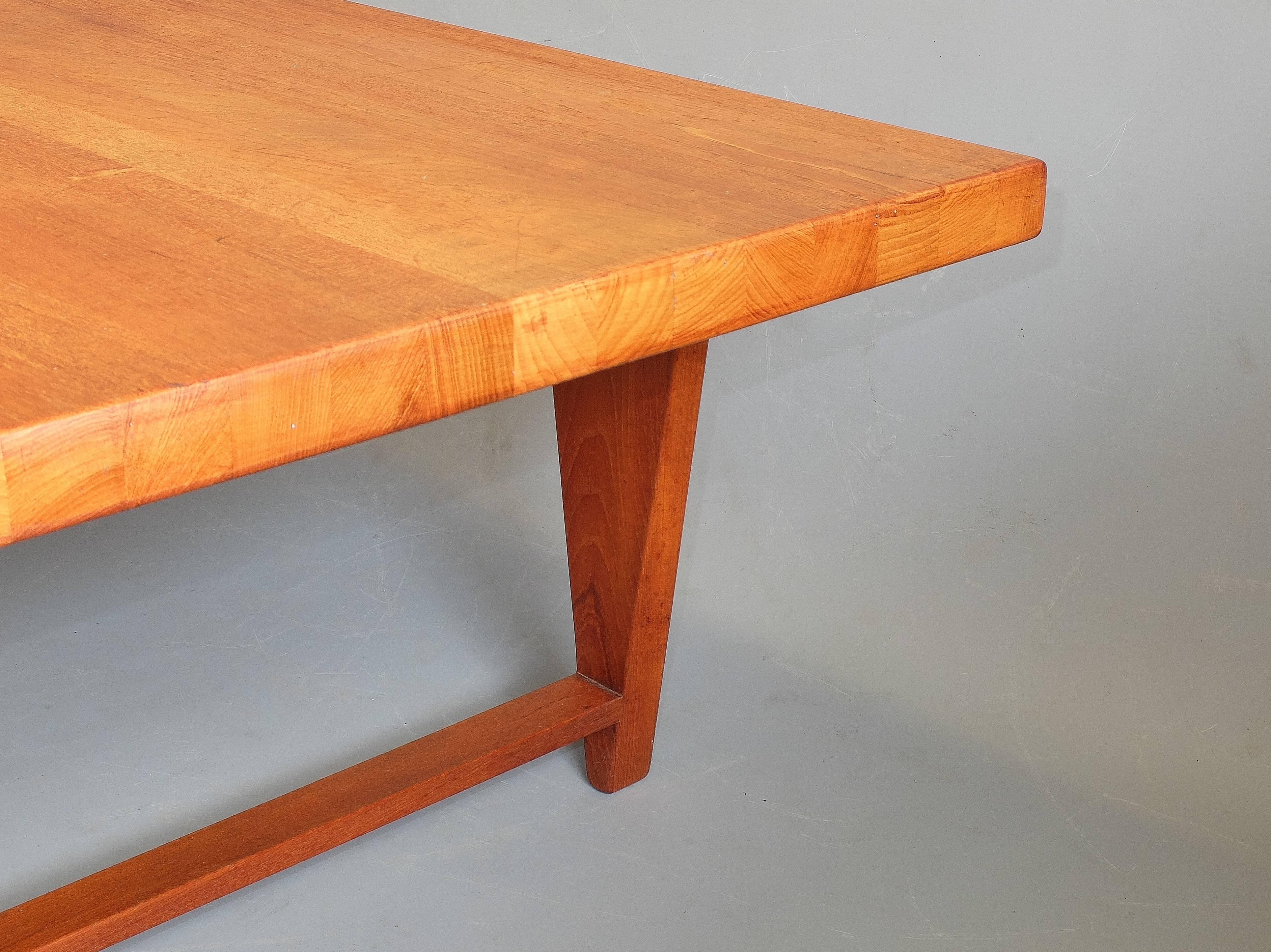 Illum Wikkelso Coffee Table Architectural Solid Teak 1960s Danish For Sale 1