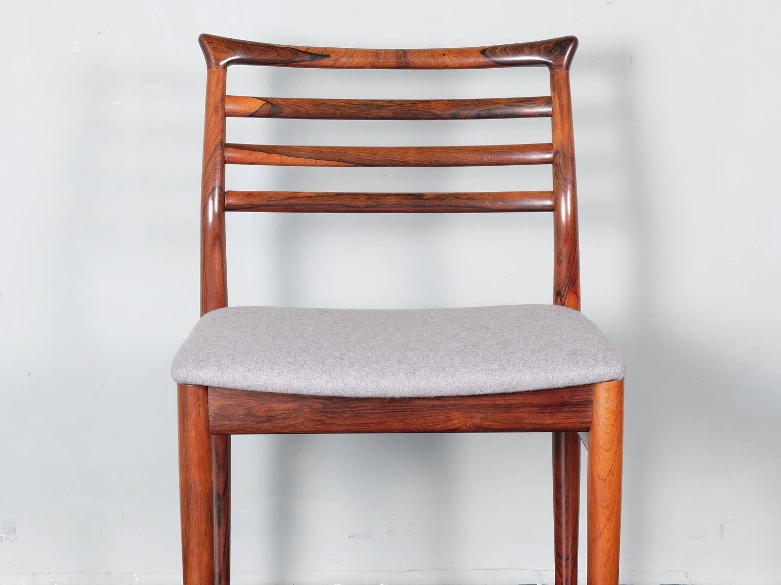 Set of Six Danish Erling Torvits Rosewood Dining Chairs  In Excellent Condition In London, GB
