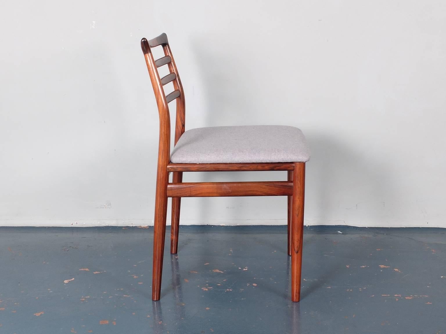 Set of Six Danish Erling Torvits Rosewood Dining Chairs  1