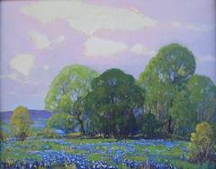 Texas Artist Dwight Holmes Painting, Texas Bluebonnets