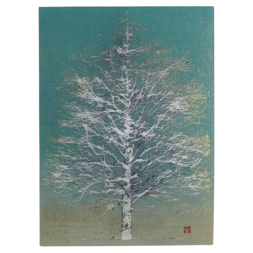 Joichi Hoshi Original Japanese Color Woodblock, 1974 - "Early Spring" For Sale