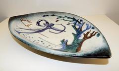 Stonelain Hand-Decorated Ceramic Tray, circa 1940s -1950s
