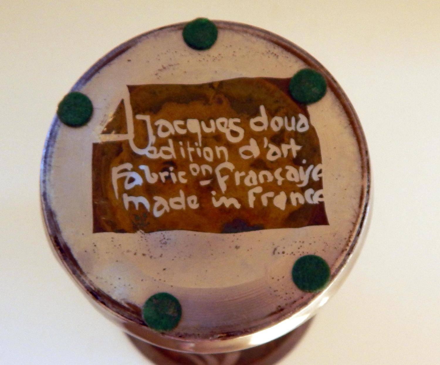 Französischer Art déco, Dinanderie-Vase aus Metall, mit George signiert (Messing) im Angebot