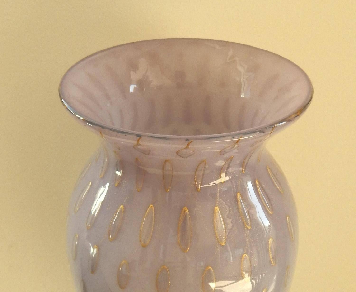Mid-Century Modern Tall Lavender Italian Murano Glass Vase