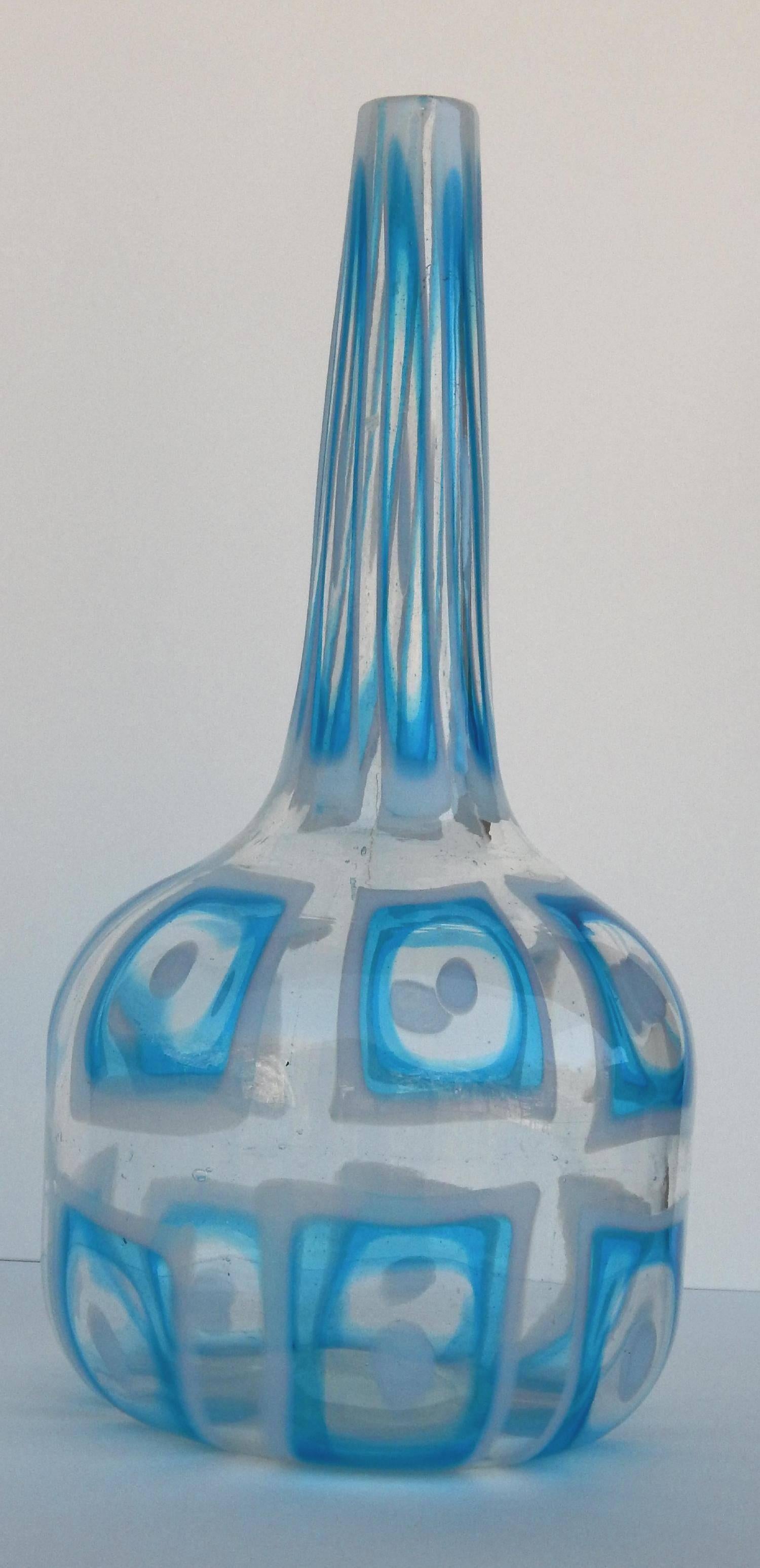 Mid-Century Modern Ercole Barovier Dorico Acquamare Glass Vase, 1960