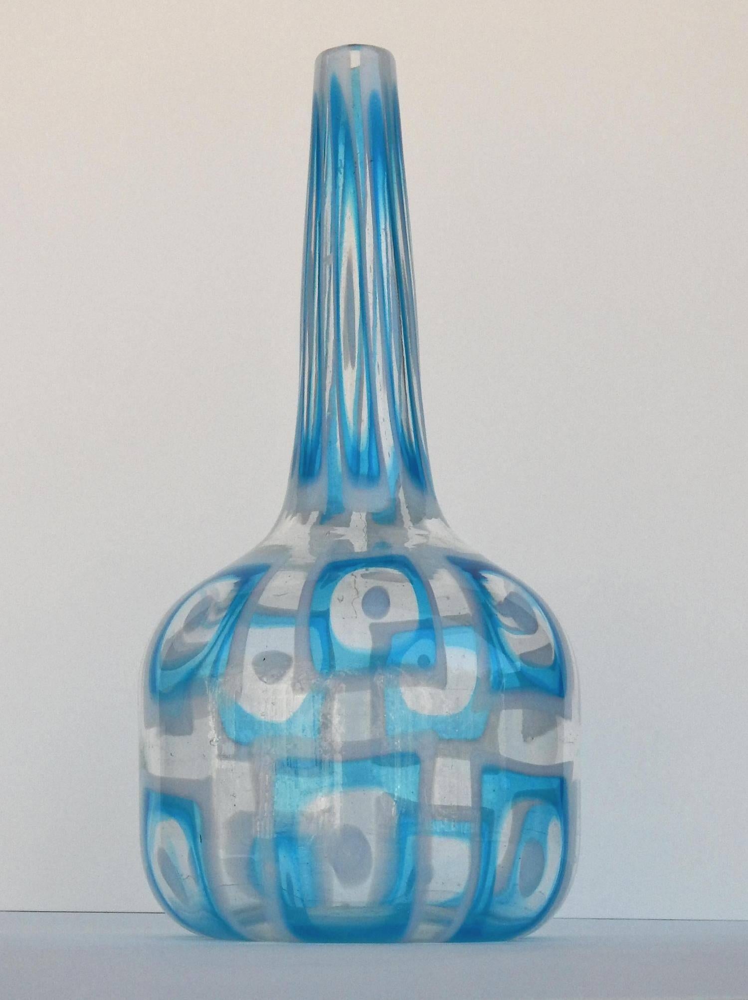 Italian Ercole Barovier Dorico Acquamare Glass Vase, 1960
