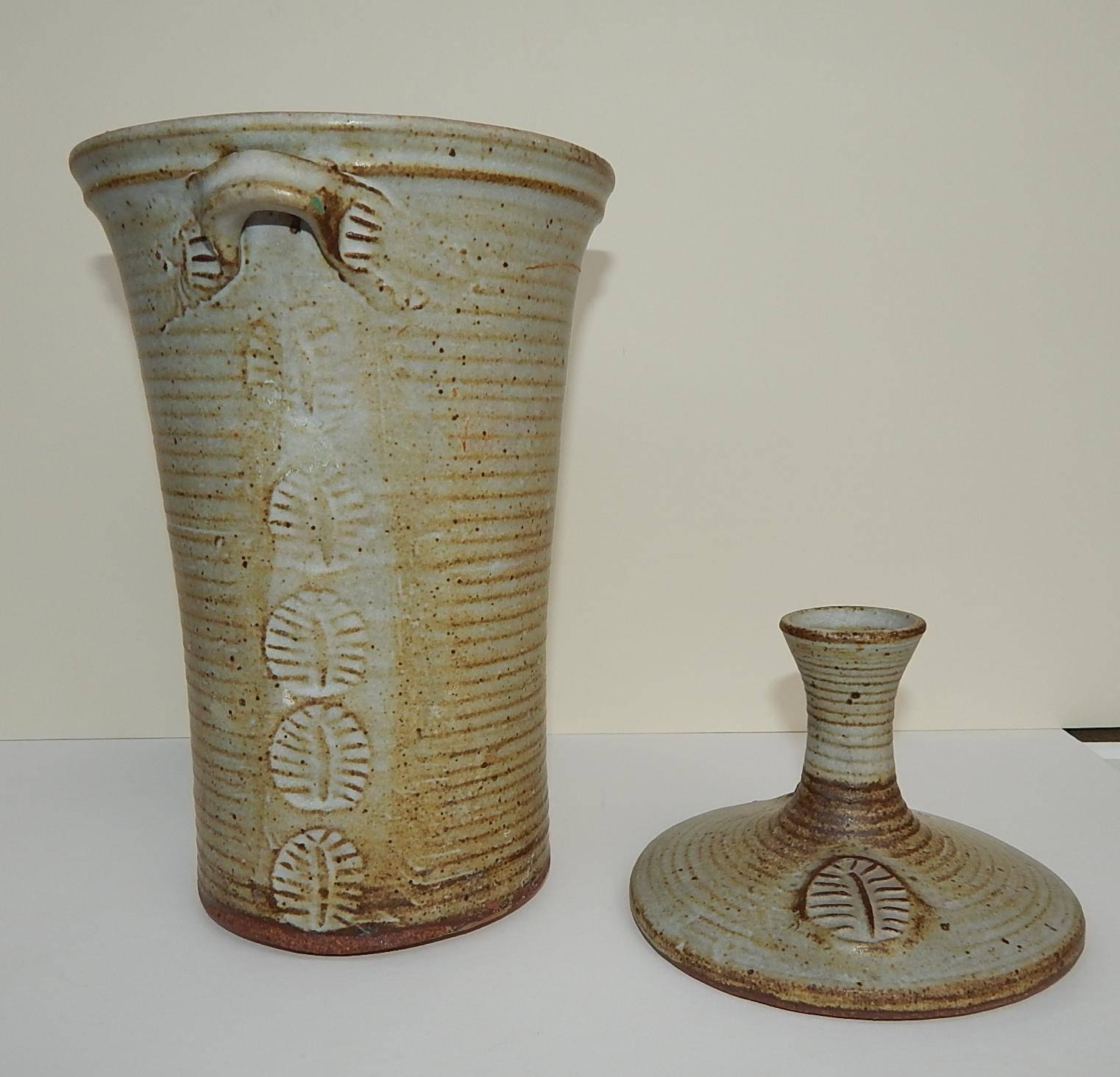 Ralph Bacera Lidded Studio Ceramic Vase In Excellent Condition In Phoenix, AZ