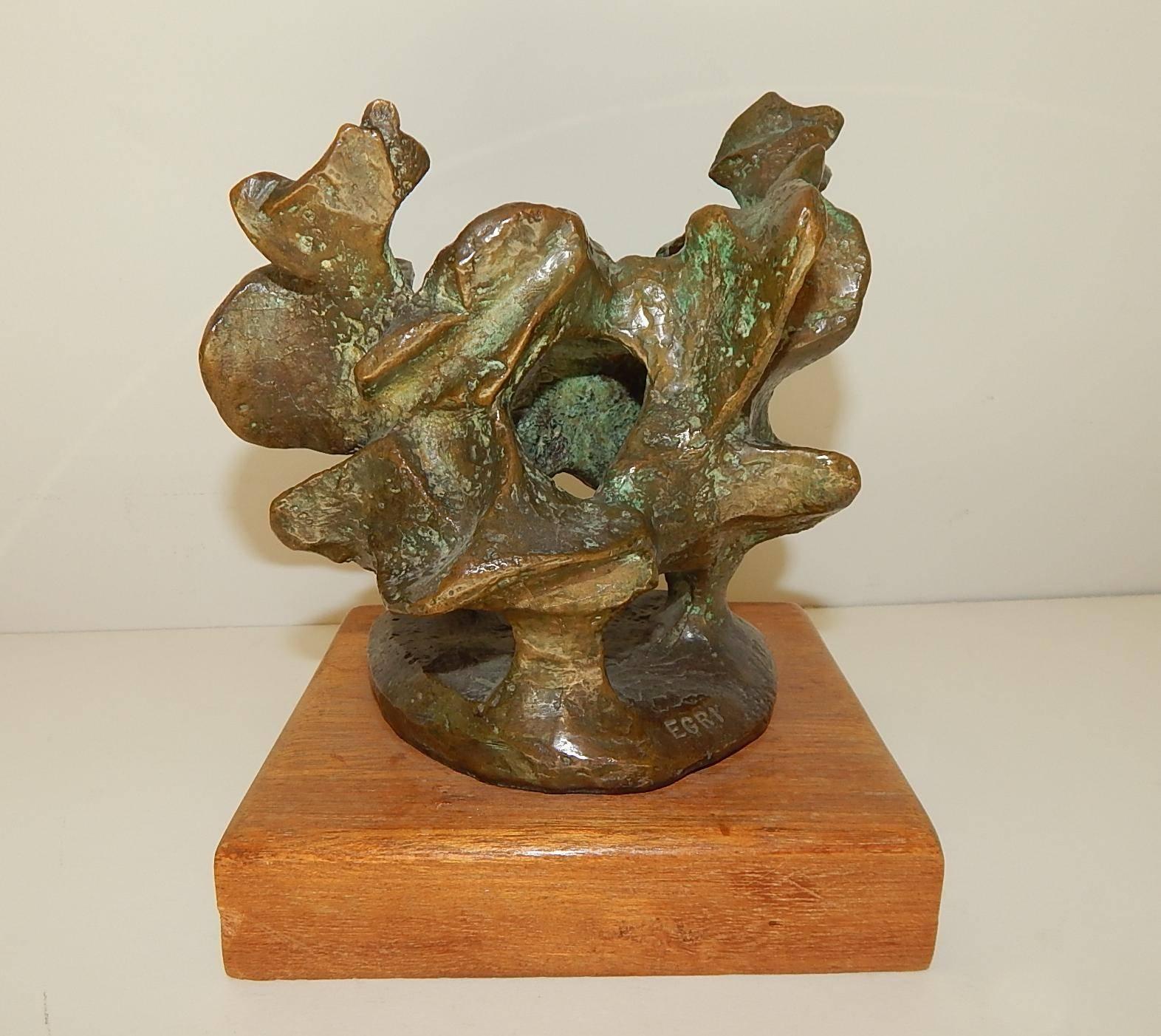 American Ted Egri Bronze Modern Abstract Sculpture, Taos Modernist