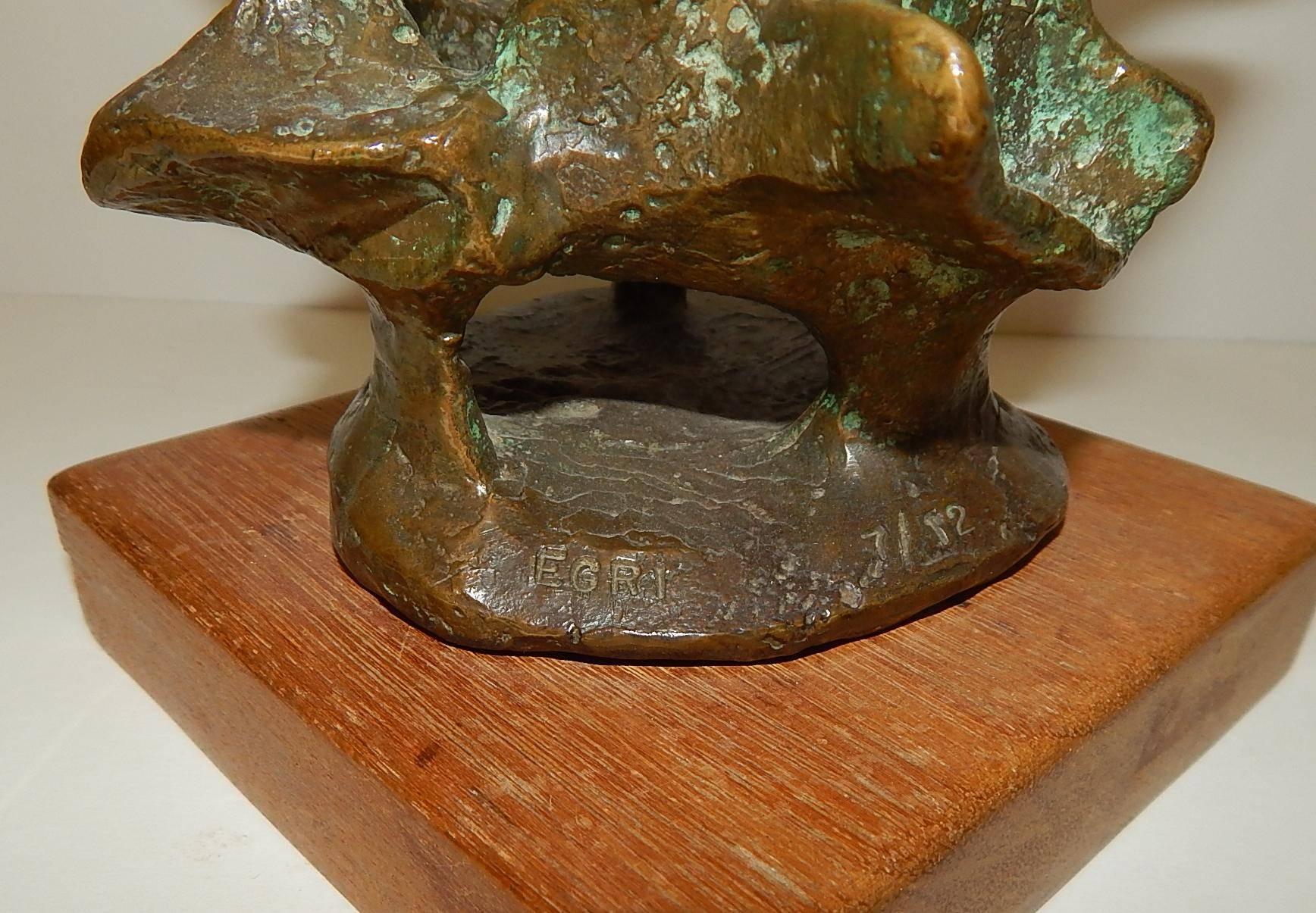 20th Century Ted Egri Bronze Modern Abstract Sculpture, Taos Modernist