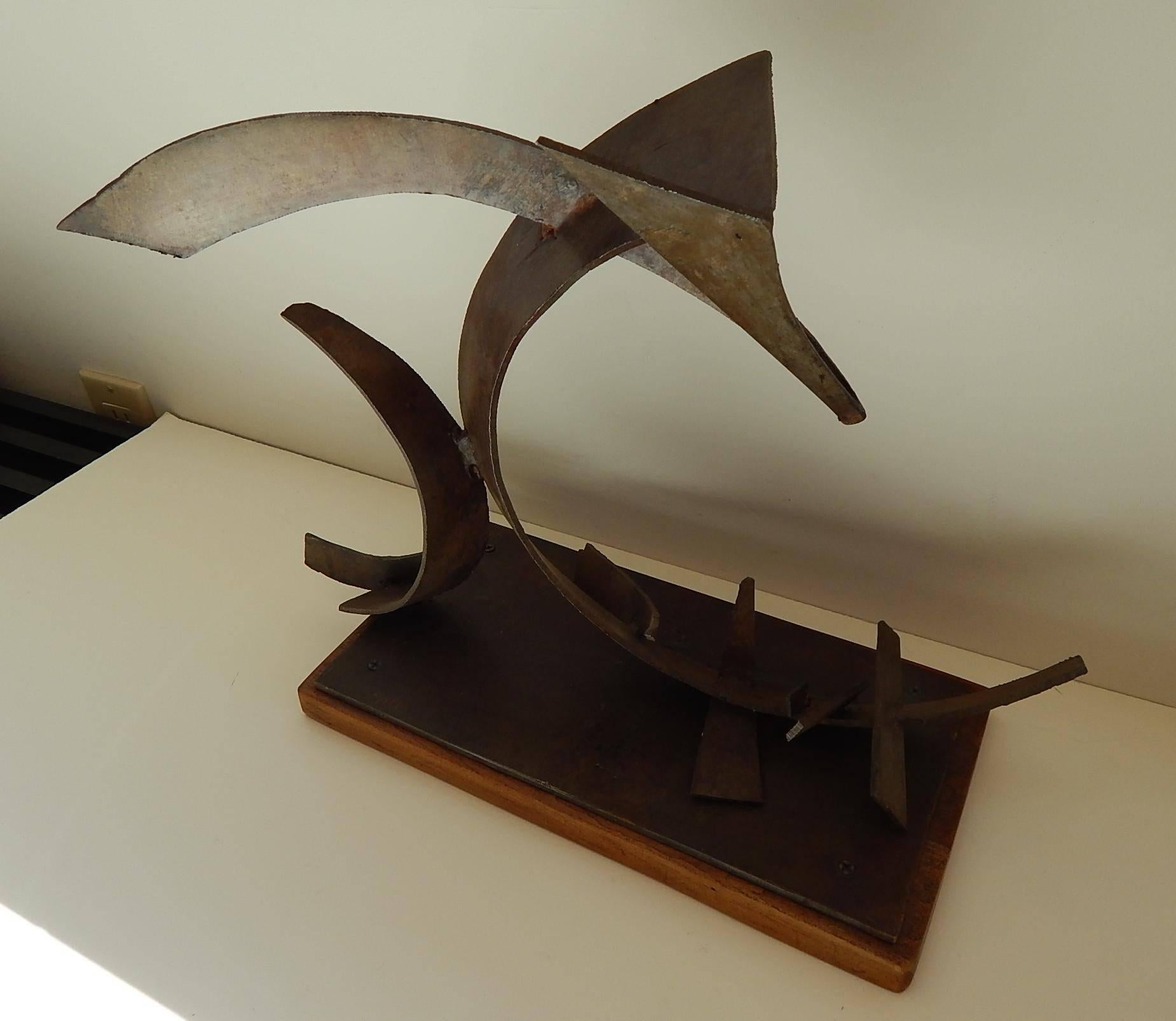 American Ted Egri Modern Abstract Metal Sculpture, 1960s, Taos Modernist