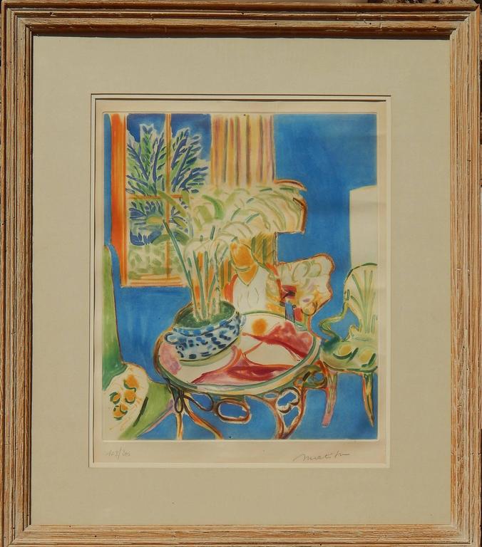 Aquatinte signée Henri Matisse, Petit Interieur Bleu - En vente