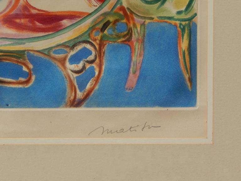 Aquatinte signée Henri Matisse, Petit Interieur Bleu - En vente