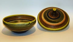 Guido Gambone Italy Multi Color Ceramic Lidded Vessel