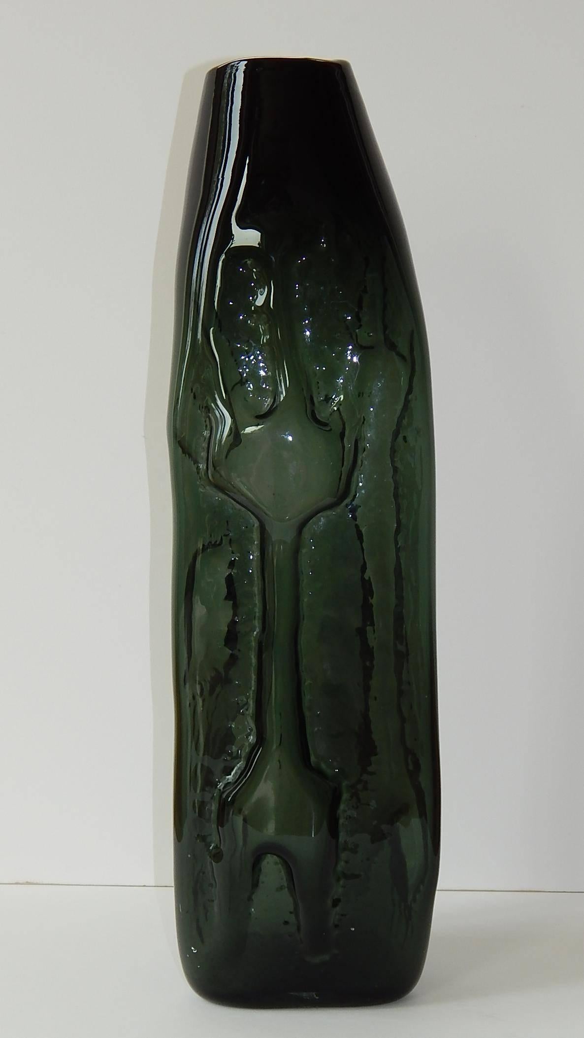 This incredible Blenko Glass vase measures 22.25 inches tall.
Designed by John Husted who affectionately called this his 