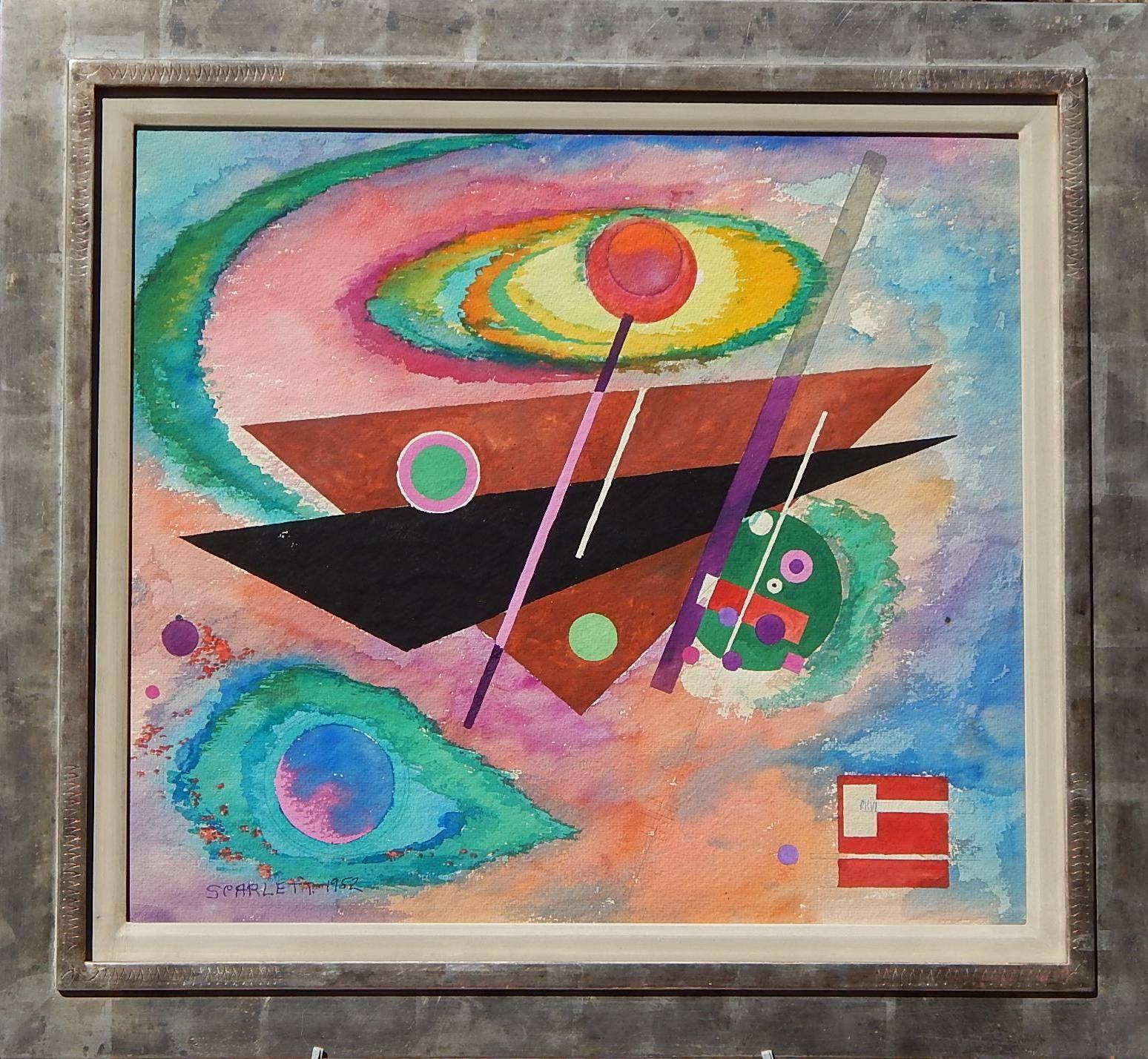Abstract watercolor by Rolph Scarlett, signed lower left.
A great example by Scarlett. Measures: 19