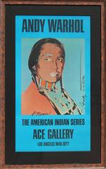 Andy Warhol/Russell Means Signed Native American Poster for Ace Gallery, 1977