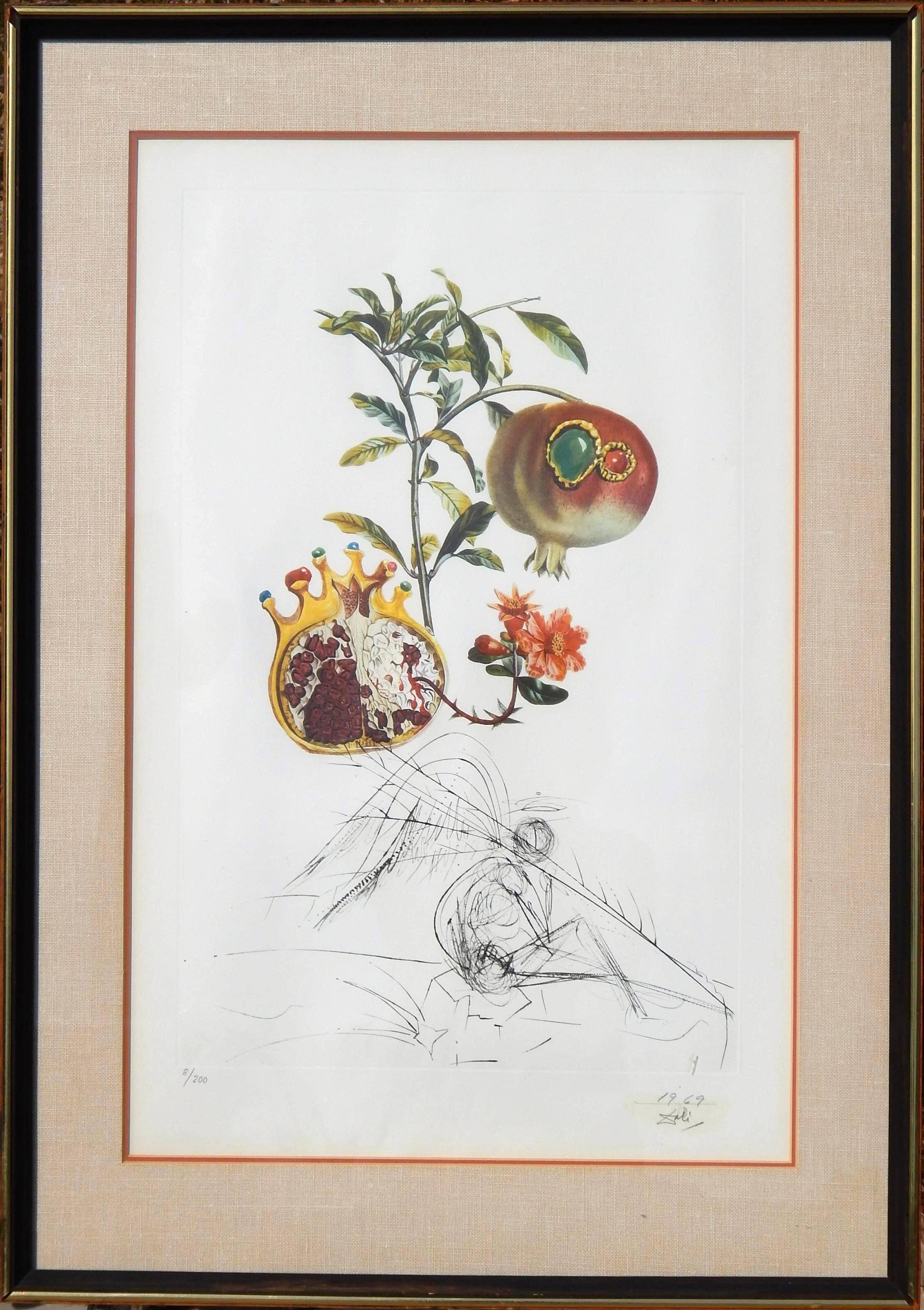 Original lithograph/ drypoint in color by Salvador Dali for his Flordali Series.
From the edition of 200 on rives paper.
Pencil signed lower right 