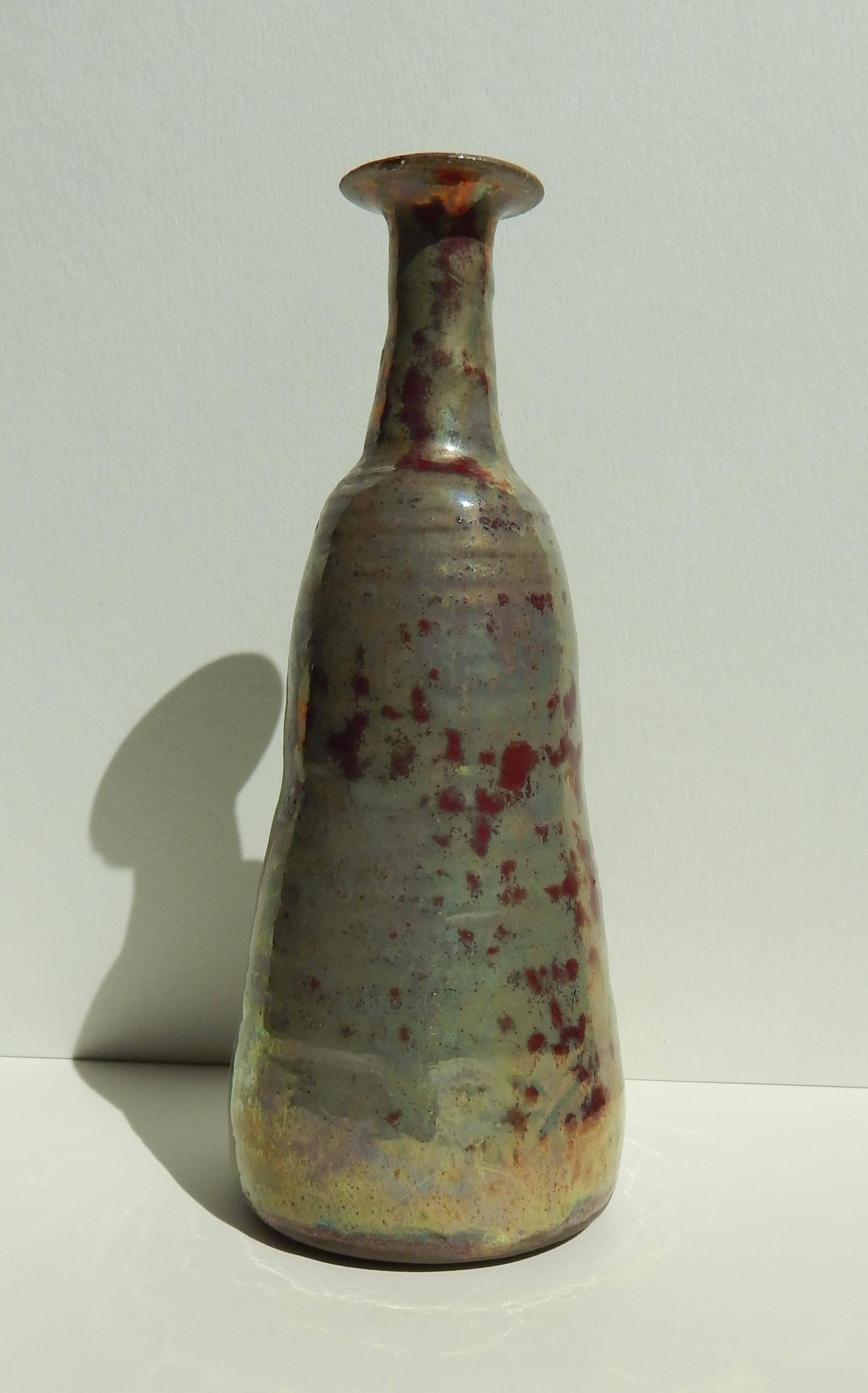 American Beatrice Wood Studio Ceramic Lustre Vase, Iridized Glaze