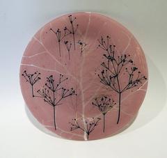 Higgins Modern Glass, Trees Motif with Pink Background