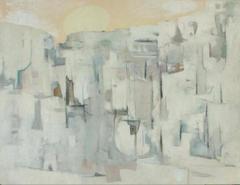 New Mexico Modernist Louis Ribak Painting "White City No. 3"