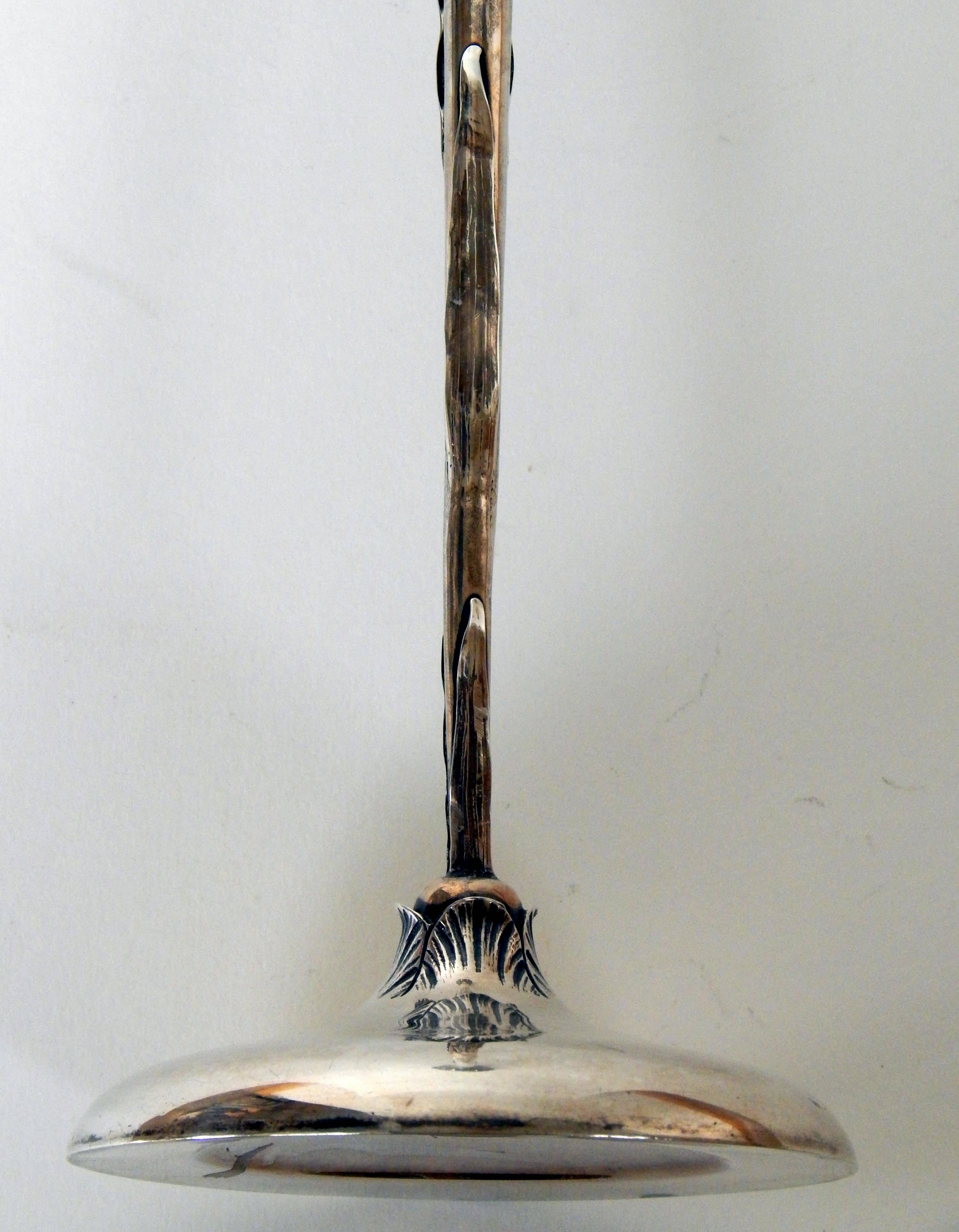 Brock & Company Tall Sterling Art Nouveau Flower Vase, California Poppy In Excellent Condition For Sale In Phoenix, AZ